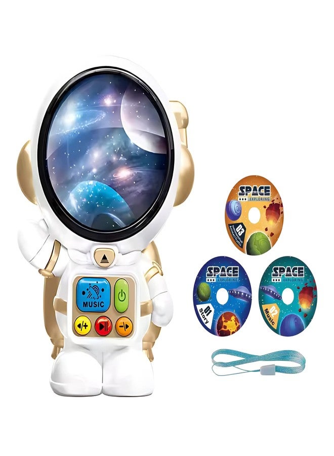 Crackles Astronaut Educational Toy with Light & Sound - 3 Learning Discs: Story, Music & Animals/Fruits - Space-Themed Talking Toy for Kids - Hanging Gift for Boys & Girls (Multicolor) - Image 1